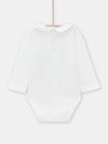 Off white sparrow and stripe bodysuit for baby girls