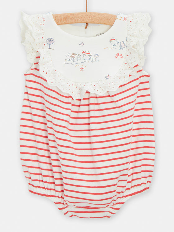 Red Stripe Romper