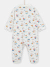 Quilted onesie with long sleeves boat print