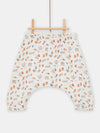 girls offwhite animal print reversible pants