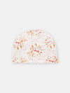 Off white polka dot bird and leaf print turban for baby girls