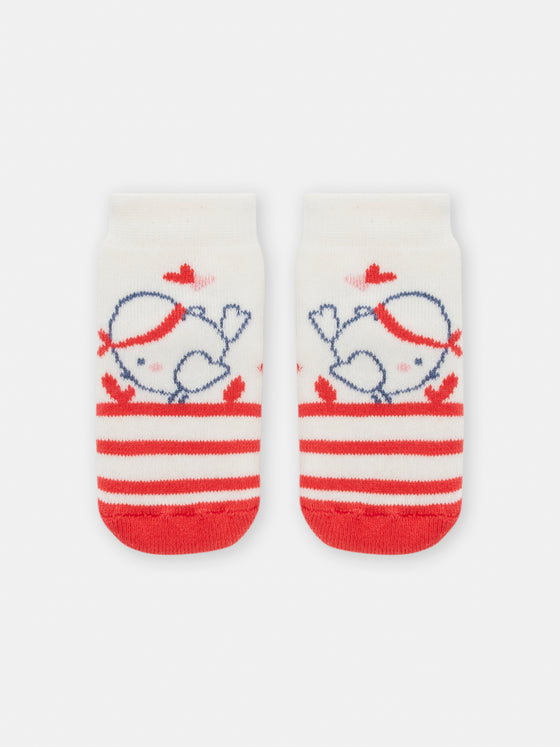 girls red bird socks