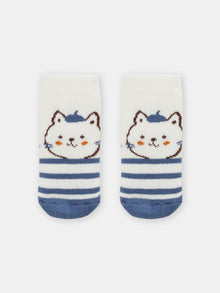  girls white and blue cat socks