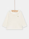 Baby girls ecru sweatshirt with golden heart