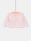 Baby girls petal pink knitted cardigan