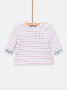  Baby girls Reversible White Pink and Blue Tshirt