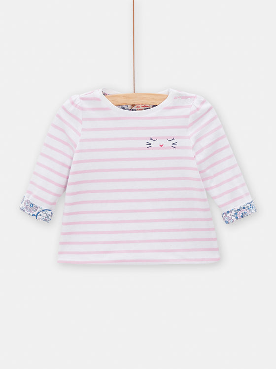 Baby girls Reversible White Pink and Blue Tshirt