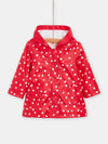 Baby girls red polkadot raincoat