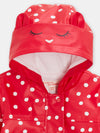 Baby girls red polkadot raincoat