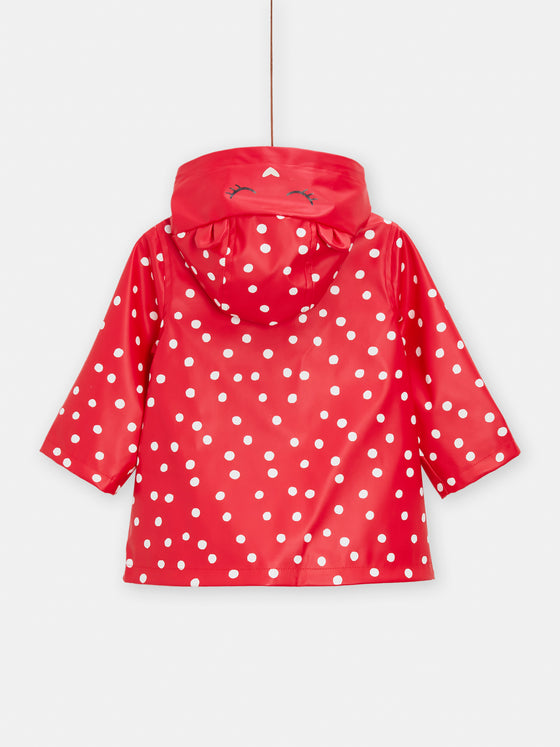 Baby girls red polkadot raincoat