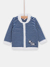 Navy blue striped waistcoast for babyboys