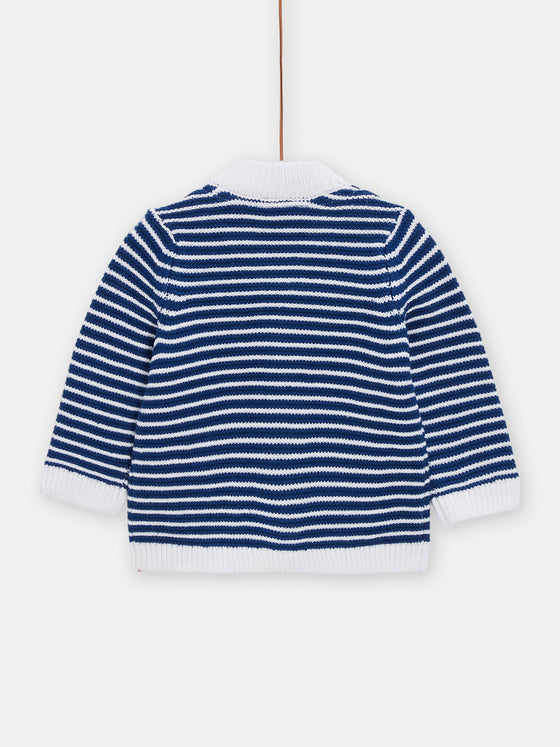 Navy blue striped waistcoast for babyboys