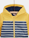 Babyboys yellow and navy blue striped raincoat