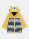 Babyboys yellow and navy blue striped raincoat