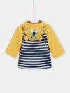 Babyboys yellow and navy blue striped raincoat