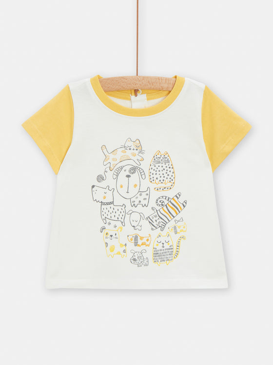 Cat and dog animation T-shirt for BOY