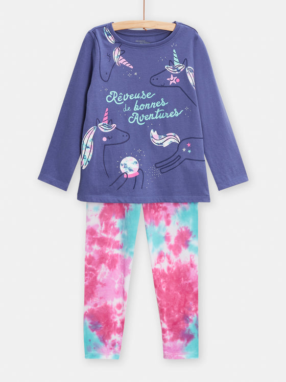 Girls phosphorescent unicorn pyjamas