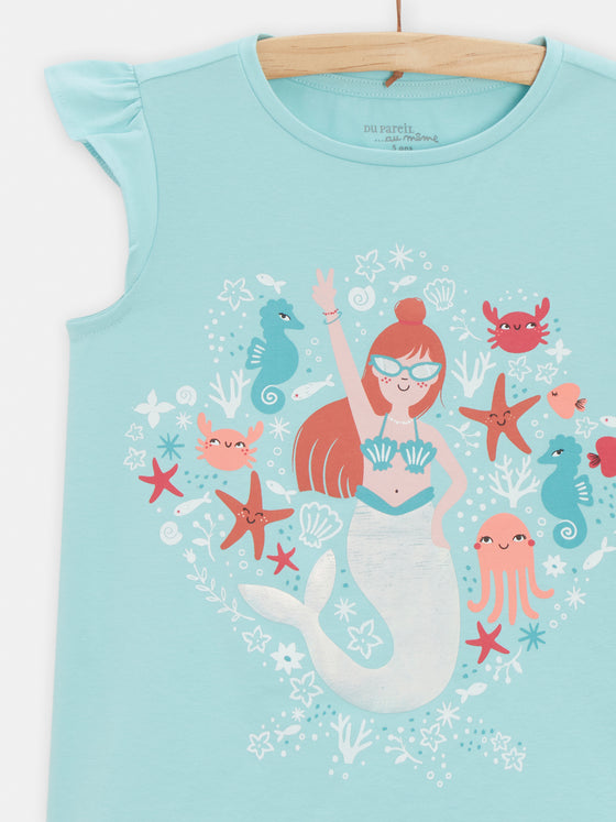 Blue Animation Mermaid Pajamas for Girl