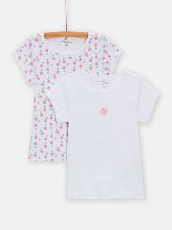 Set of 2 assorted ecru Tshirts for girls