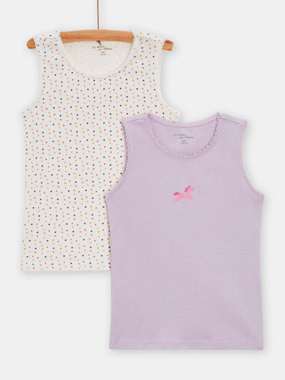 Set of 2 lavander and parma tank tops for girls