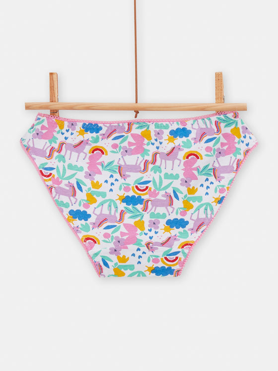 5 pink unicorn print panties for girls