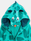 Boys green bathrobe with dragon head animation