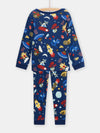 Dark blue phosphorescent pyjamas with space print for boys