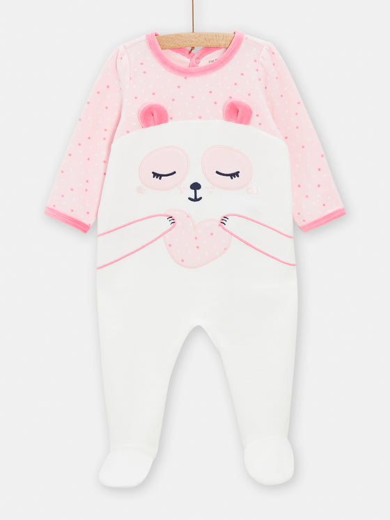 Pink romper with 3D panda ears for GIRL