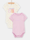 2 mon petit short sleeved bodysuits for baby girls