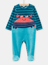 BOY blue romper with crab design