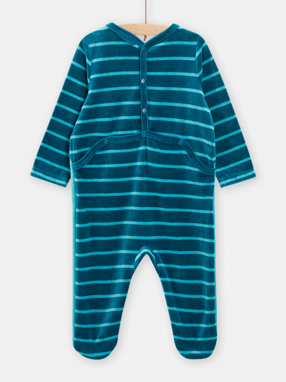 BOY blue romper with crab design