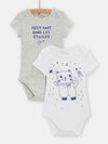 White bodysuit petit chat baby boys