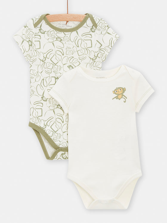 2 green long sleeved bodysuits forboys