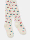 White tights with red rainbow print for girls