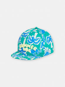  boys blue cap with palm tree print