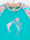 Floral print swim T-shirt for GIRLs