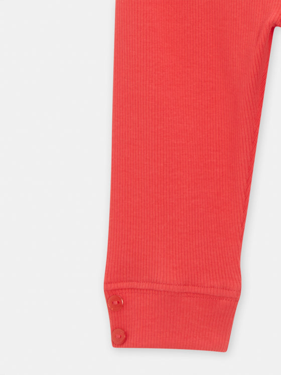 Red Ribbed Leggings for GIRLs