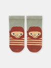 Baby boys Socks laurel green and brown with monkey design