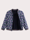 Cardigan reversible in soft boa and flowery for girls