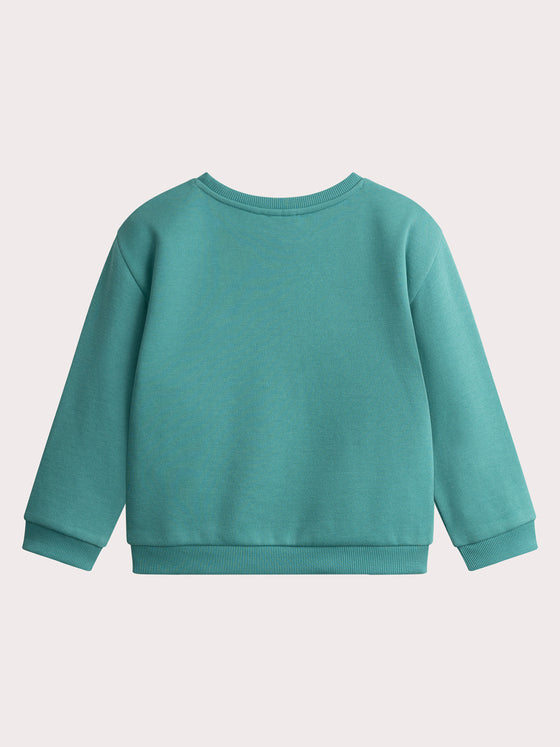 Blue green unicorn sweatshirt with sequins for girls