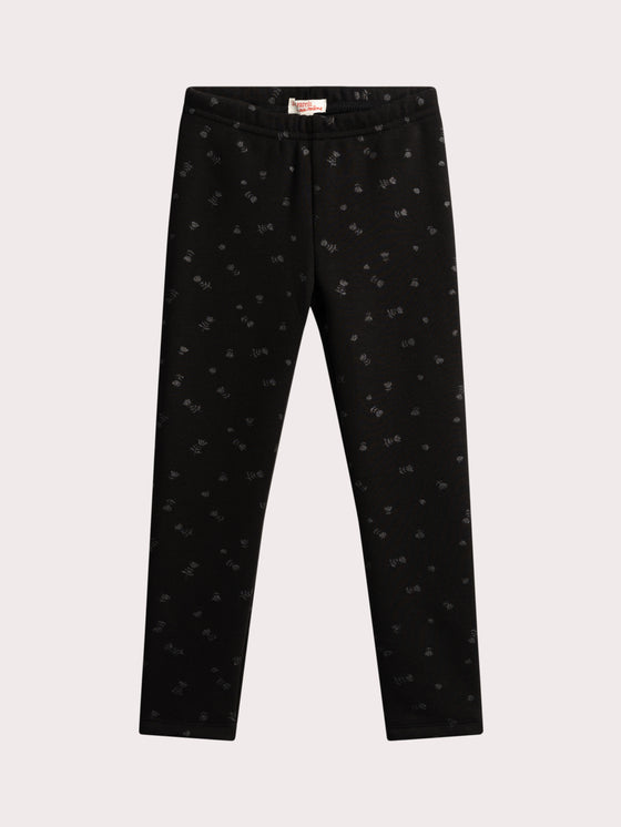 Black PANTS with glittering flowers