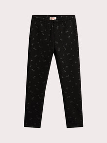  Black PANTS with glittering flowers