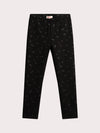 Black PANTS with glittering flowers