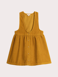  Girls Mustard Sleeveless Corduroy Dress