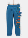 Blue jogging pants with tiger animation for boys