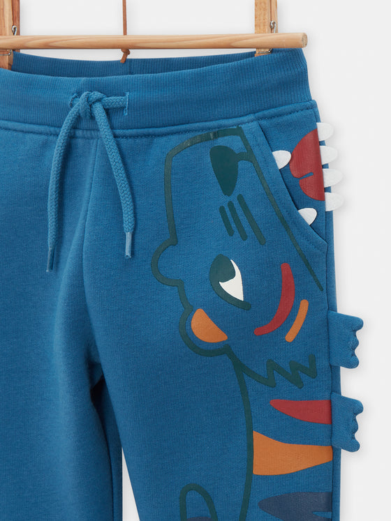 Blue jogging pants with tiger animation for boys