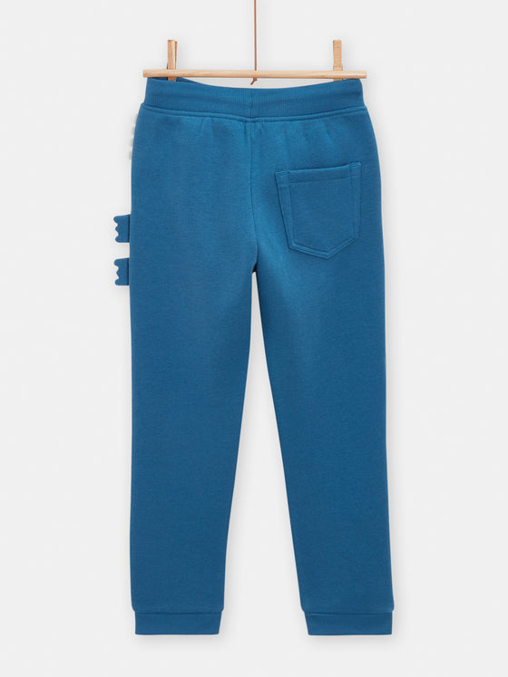 Blue jogging pants with tiger animation for boys