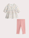 Baby girl dress and leggings set