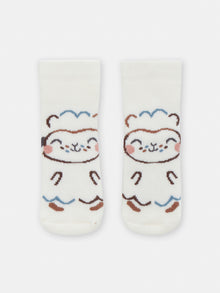  Ecru birth socks with sheep animation