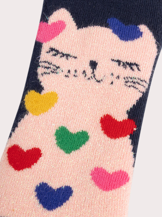 Blue Navy SOCKS with hearts